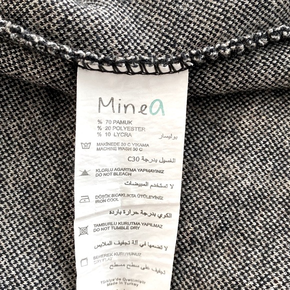 Mine A Black Brown Long-sleeved Tweed Plaid Cotton Blend Maxi Dress US 4 - Picture 7 of 9